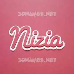 nizia in Red Scribble style - 3D name wallpaper