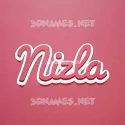 nizla in Red Scribble style - 3D name wallpaper