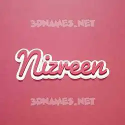 nizreen in Red Scribble style - 3D name wallpaper