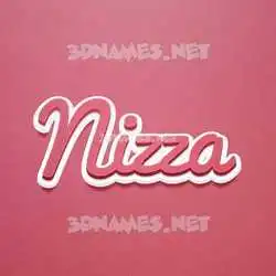nizza in Red Scribble style - 3D name wallpaper