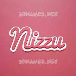 nizzu in Red Scribble style - 3D name wallpaper
