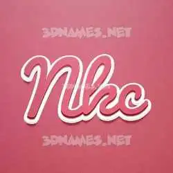 nkc in Red Scribble style - 3D name wallpaper