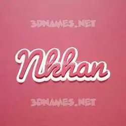 nkhan in Red Scribble style - 3D name wallpaper