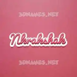 nkrakshak in Red Scribble style - 3D name wallpaper