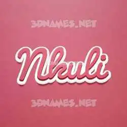 nkuli in Red Scribble style - 3D name wallpaper