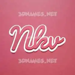 nkv in Red Scribble style - 3D name wallpaper