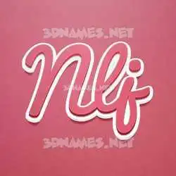 nlj in Red Scribble style - 3D name wallpaper