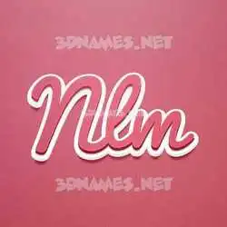 nlm in Red Scribble style - 3D name wallpaper