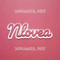 nlovea in Red Scribble style - 3D name wallpaper