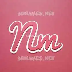 nm in Red Scribble style - 3D name wallpaper