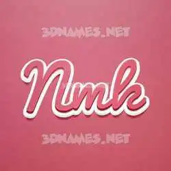 nmk in Red Scribble style - 3D name wallpaper