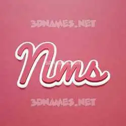 nms in Red Scribble style - 3D name wallpaper