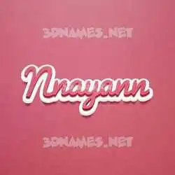 nnayann in Red Scribble style - 3D name wallpaper