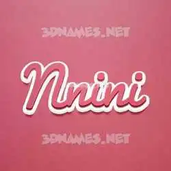 nnini in Red Scribble style - 3D name wallpaper