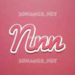 nnn in Red Scribble style - 3D name wallpaper