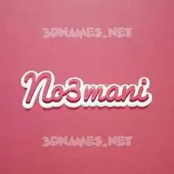 no3mani in Red Scribble style - 3D name wallpaper