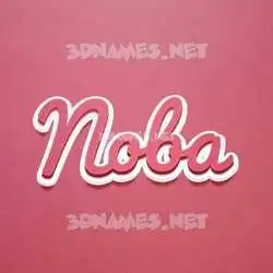 noba in Red Scribble style - 3D name wallpaper