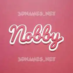 nobby in Red Scribble style - 3D name wallpaper