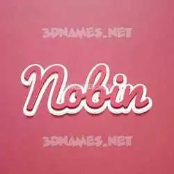 nobin in Red Scribble style - 3D name wallpaper