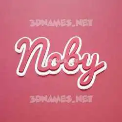 noby in Red Scribble style - 3D name wallpaper