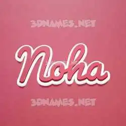 noha in Red Scribble style - 3D name wallpaper