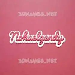 nohaelgendy in Red Scribble style - 3D name wallpaper