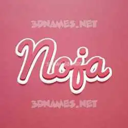 noja in Red Scribble style - 3D name wallpaper