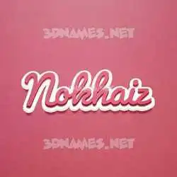 nokhaiz in Red Scribble style - 3D name wallpaper