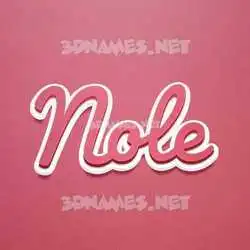 nole in Red Scribble style - 3D name wallpaper