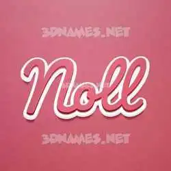 noll in Red Scribble style - 3D name wallpaper