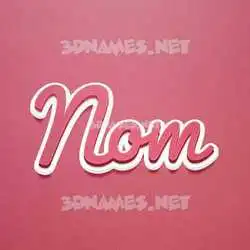 nom in Red Scribble style - 3D name wallpaper