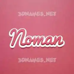 noman in Red Scribble style - 3D name wallpaper