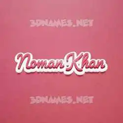 noman khan in Red Scribble style - 3D name wallpaper