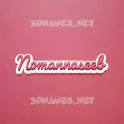 nomannaseeb in Red Scribble style - 3D name wallpaper