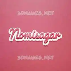 nomisagar in Red Scribble style - 3D name wallpaper