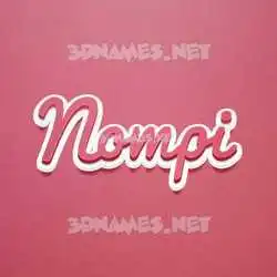 nompi in Red Scribble style - 3D name wallpaper