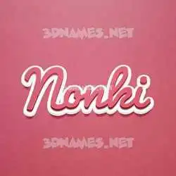 nonki in Red Scribble style - 3D name wallpaper