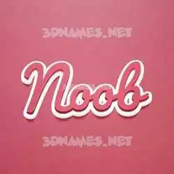 noob in Red Scribble style - 3D name wallpaper