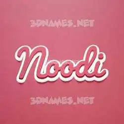 noodi in Red Scribble style - 3D name wallpaper