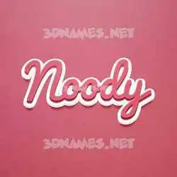 noody in Red Scribble style - 3D name wallpaper