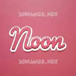 noon in Red Scribble style - 3D name wallpaper