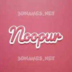 noopur in Red Scribble style - 3D name wallpaper