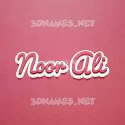noor ali in Red Scribble style - 3D name wallpaper