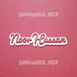 noor hassan in Red Scribble style - 3D name wallpaper