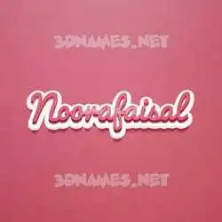 noorafaisal in Red Scribble style - 3D name wallpaper