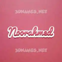 noorahmed in Red Scribble style - 3D name wallpaper