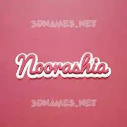 noorashia in Red Scribble style - 3D name wallpaper