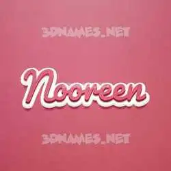 nooreen in Red Scribble style - 3D name wallpaper