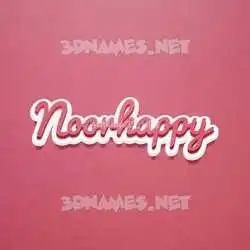 noorhappy in Red Scribble style - 3D name wallpaper
