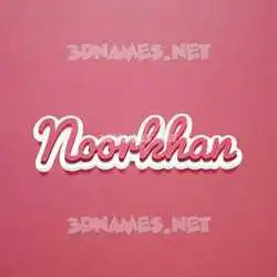 noorkhan in Red Scribble style - 3D name wallpaper